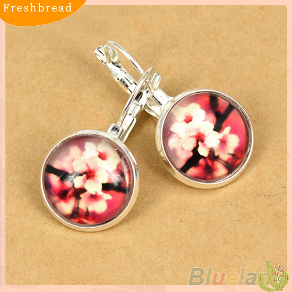 &lt; Freshbread &gt; Pesona Kaca Luar Angkasa Galaxy Wanita Perak Berlapis Perancis Tuas Kembali Drop Earrings