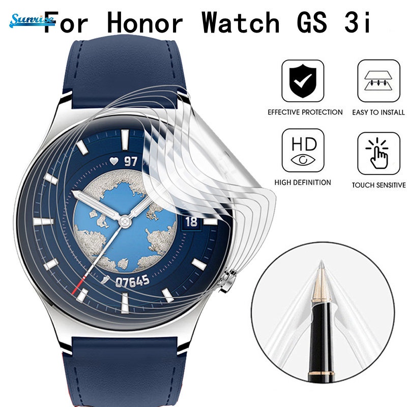 3pcs Clear All-Inclusive Edge Oil-proof Screen Protectors Repairable Bubble-free Watch Hydrogel Films Untuk Honor Watch GS 3i