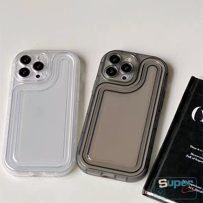 Simple Bening Mewah Penebalan Shock Resistant Phone Case Kompatibel Untuk iPhone 7plus XR 11 13 12 14 Pro 7 8 Plus MAX X XS MAX SE 2020 Silicon Shockproof Bumper Soft Cover