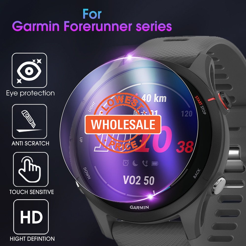 [Harga Grosir] 1PC Pelindung Layar Anti-Cahaya Biru Untuk Garmin Forerunner 965 265 265s HD Clear Tempered Glass Guard Purple Light Film Pelindung Anti Gores Aksesoris Jam Tangan