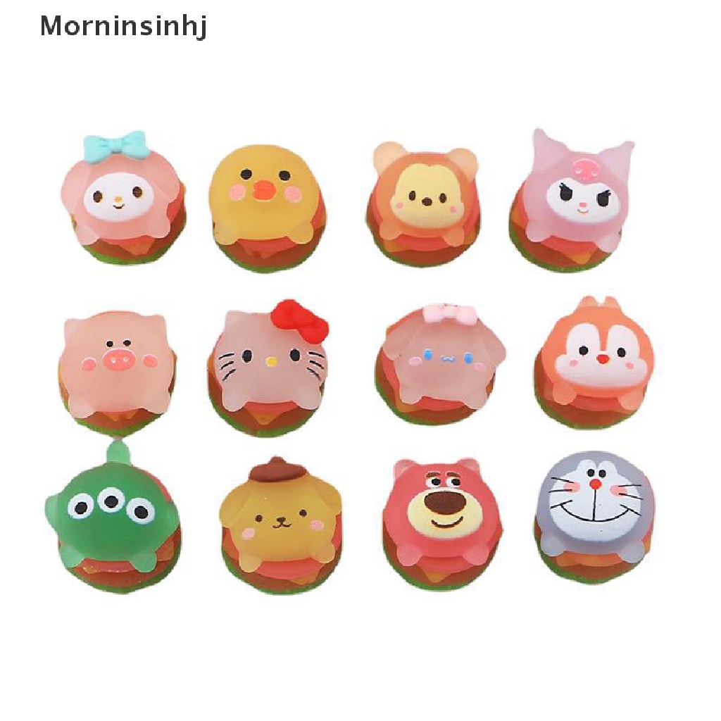 Mornin 10 Pcs Kartun Bercahaya Hewan Hamburger Cream Lem DIY Ponsel Shell Perhiasan Resin Aksesoris id