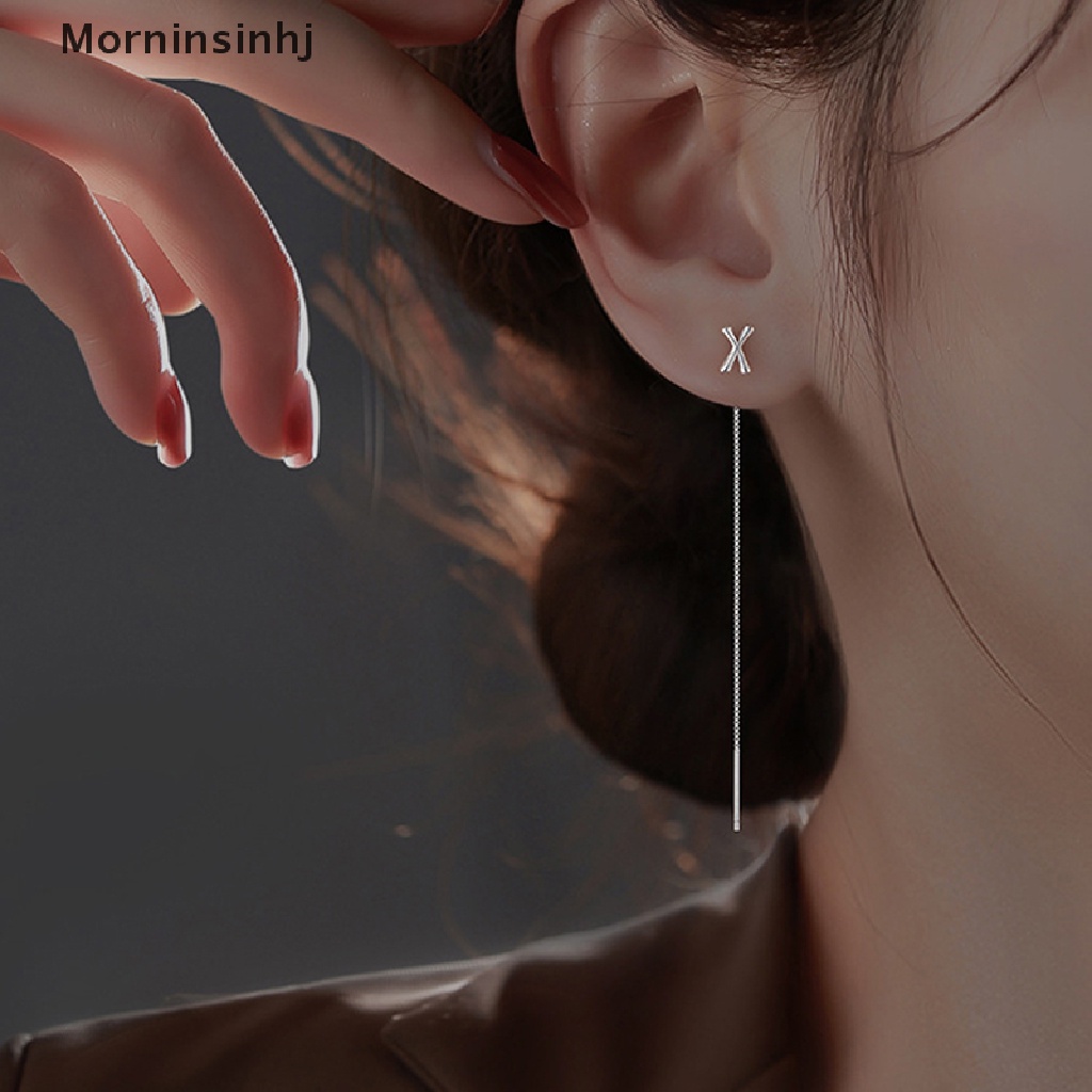 Mornin Huruf Anting Baris Untuk Wanita Temperamen Huruf Rantai Rumbai Drop Gantung Anting Huruf A-Z Perhiasan Sederhana Hadiah id