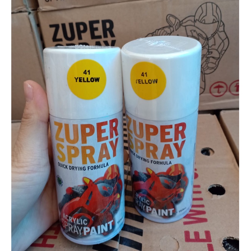 Zuper Spray Paint Pilok Pilox Warna Yellow / Kuning ( P 41 ) 150cc/150ml