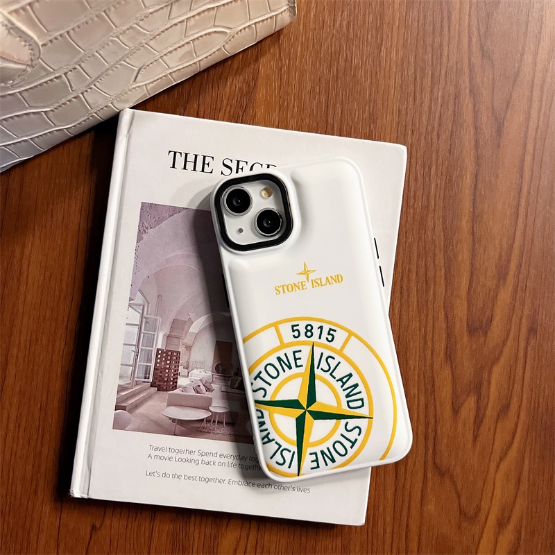 IPHONE Stone island Down Jacket Bahan Silikon Lembut Case Untuk Iphone14 11 12 13 Pro Max XS X XR 14 Plus Sarung Pelindung Kamera Shockproof