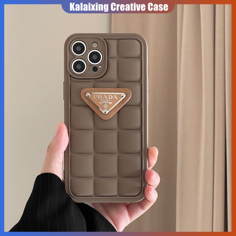 3d Prada Casing Kopi Susu Berbentuk Warna Soft Silicone Phone Case Untuk iPhone 14 Pro Max 14Plus 13 Pro Max 11 Xs Max Xr X Xs Soft Back Cover