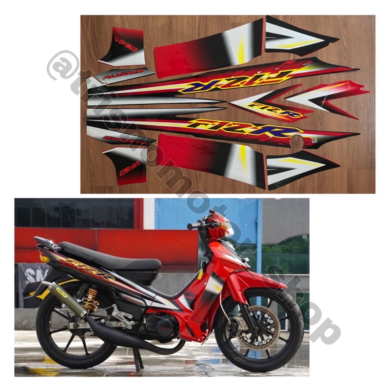 striping / sticker lis body Yamaha fizr / fiz r / f1zr sporty 2003 hitam merah list fiz r 2003 ruji 