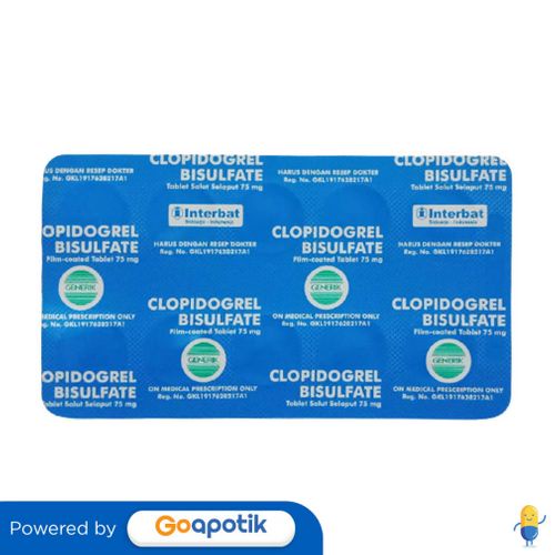 CLOPIDOGREL BISULFATE INTERBAT 75 MG STRIP 10 TABLET