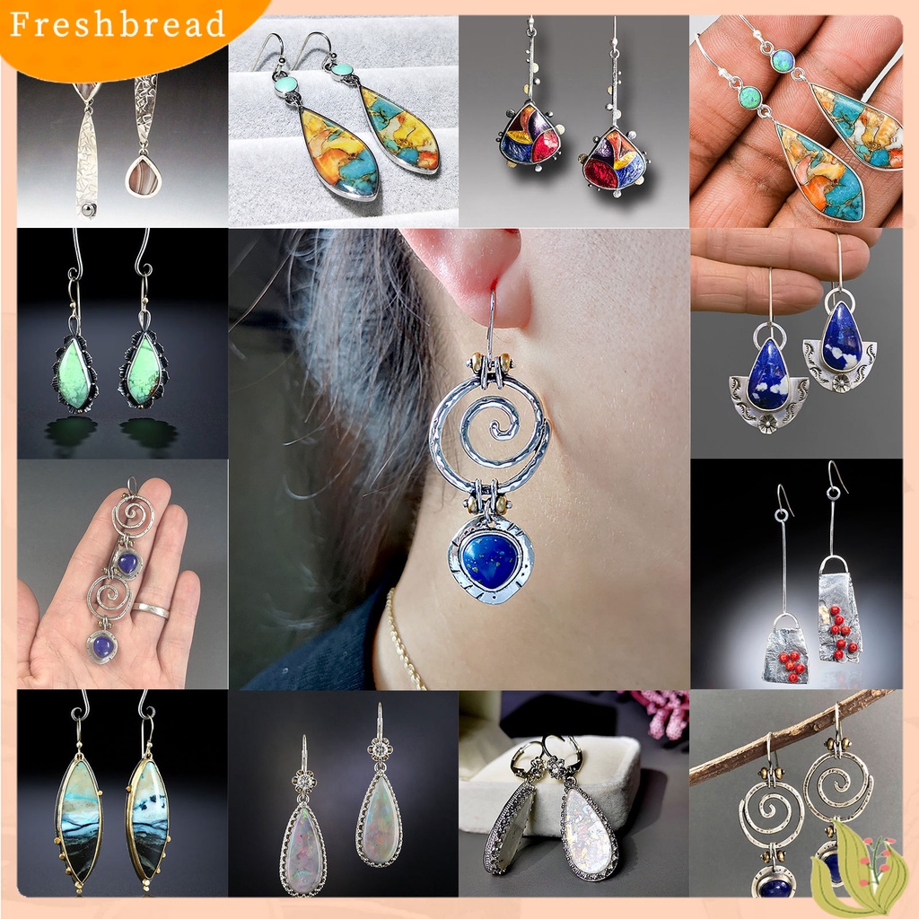 Anting Kait Panjang Bentuk Waterdrop Aksen Berlian Imitasi Untuk Wanita