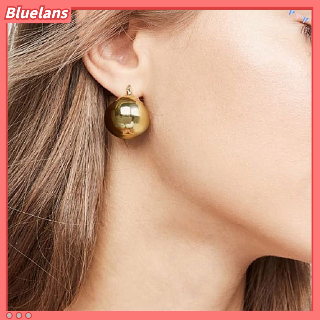 {In Stock} 1pasang Anting Wanita Bentuk Bola Temperamen Indah Punk Bulat Hoop Earrings Perhiasan Hadiah