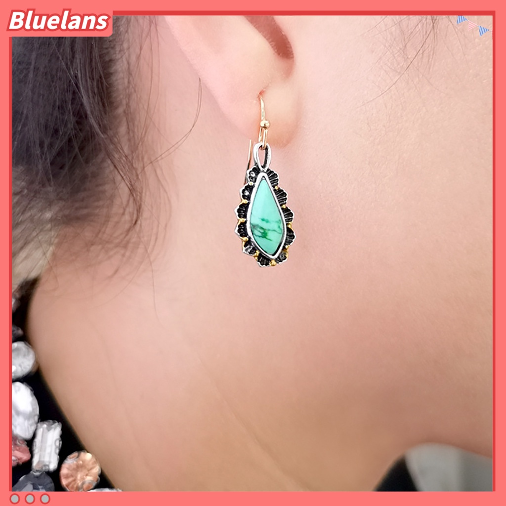 {In Stock} Wanita Tetesan Air Bentuk Berlian Imitasi Menjuntai Telinga Stud Kait Panjang Anting Perhiasan Hadiah