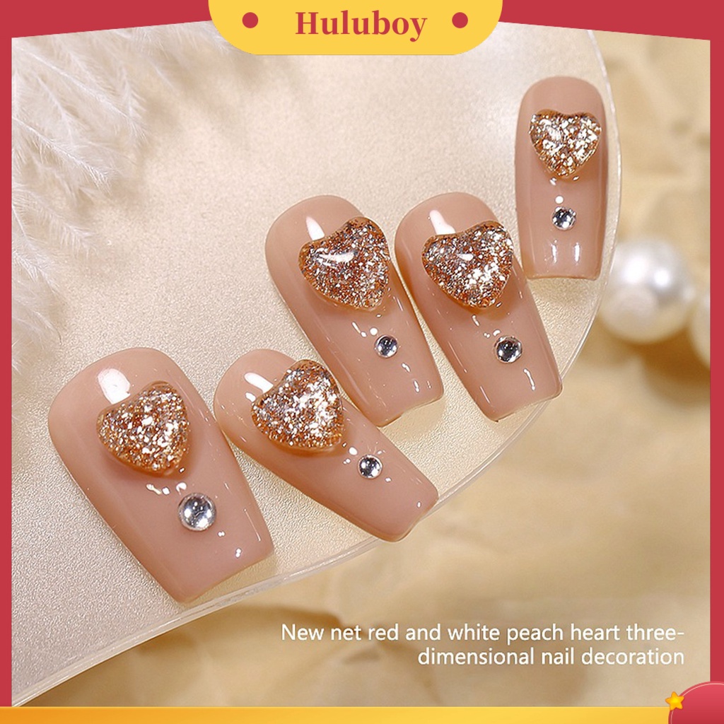 {In Stock} 20Pcs Dekorasi Kuku Transparan Bentuk Indah Mempesona Efek Visual Ramah Lingkungan 3D Cinta Hati Nail Art Decor Manicure Jewelry Untuk Salon Kuku