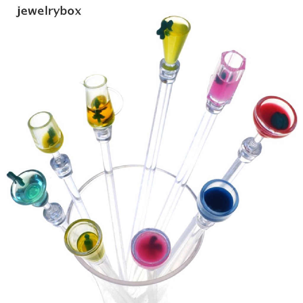 [jewelrybox] 10pcs 23cm Pengadukan Akrilik Dapur Jus Pesta Cocktail Minuman Mixer Stick Butik