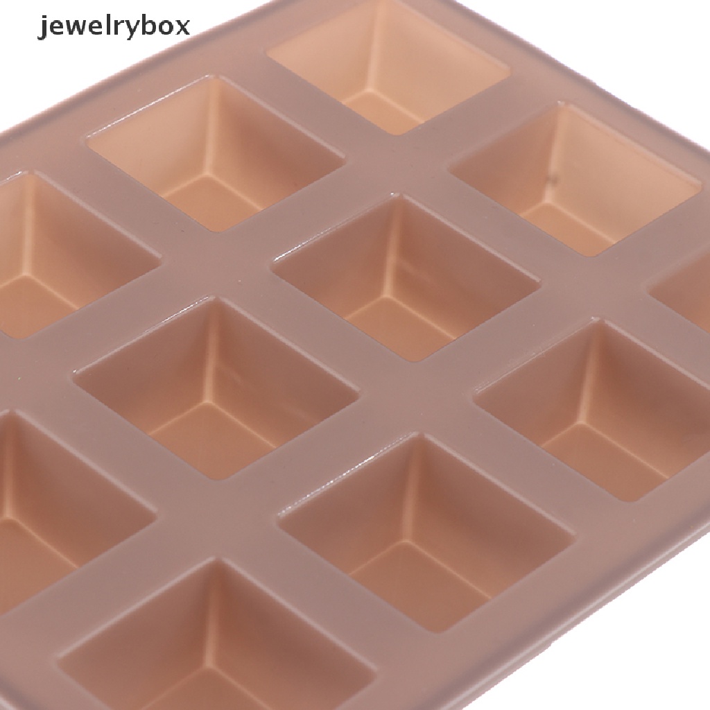 [jewelrybox] Cetakan Silikon Persegi Epoxy DIY Kue Dekorasi Kue Puding Jelly Cetakan Coklat 12kotak Cetakan Silikon Butik