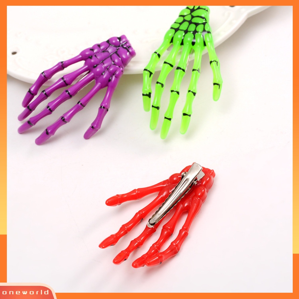 [ONE] Punk Wanita Skeleton Claw Zombie Tangan Hair Clip Hairpin Bobby Pin Dekorasi Halloween