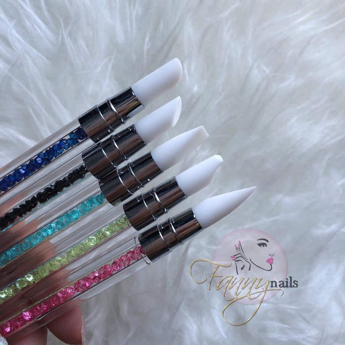 Silicon pad diamond pen 4d / kuas brush carving nailart kuas silikon