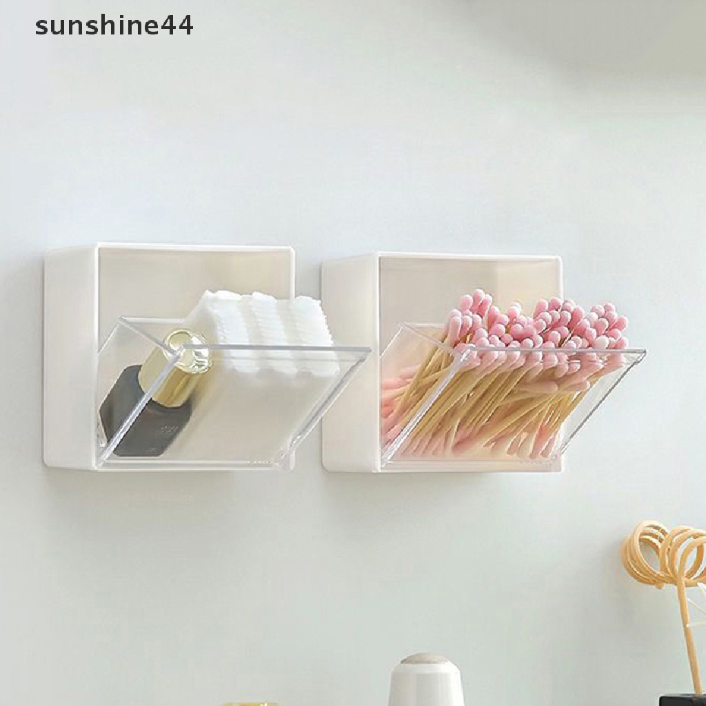 Sunshine Kotak Penyimpanan Tempel Dinding Desain Kerang Tempat Penyimpanan Cotton Swab Plastik ID