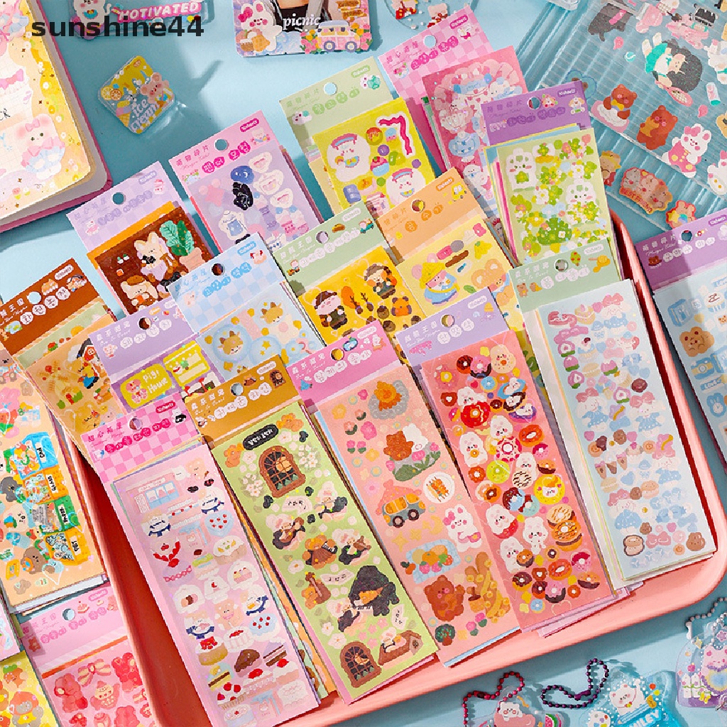 Sunshine 10lembar Flora Junk Journal Stiker Dekorasi Bahan Scrapbooking Alat Tulis Kpop Korea Postcards Sticker ID