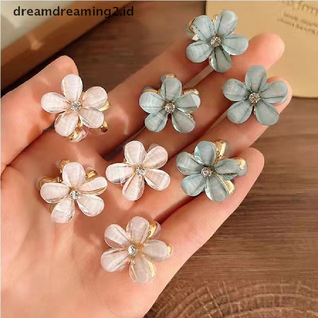 (hot) 4pcs/set Mode Baru Bunga Cakar Kecil Klip Fashion Gadis Poni Klip Ponytail Aksesoris Rambut Bunga Lucu Hiasan Kepala Perhiasan Hadiah//