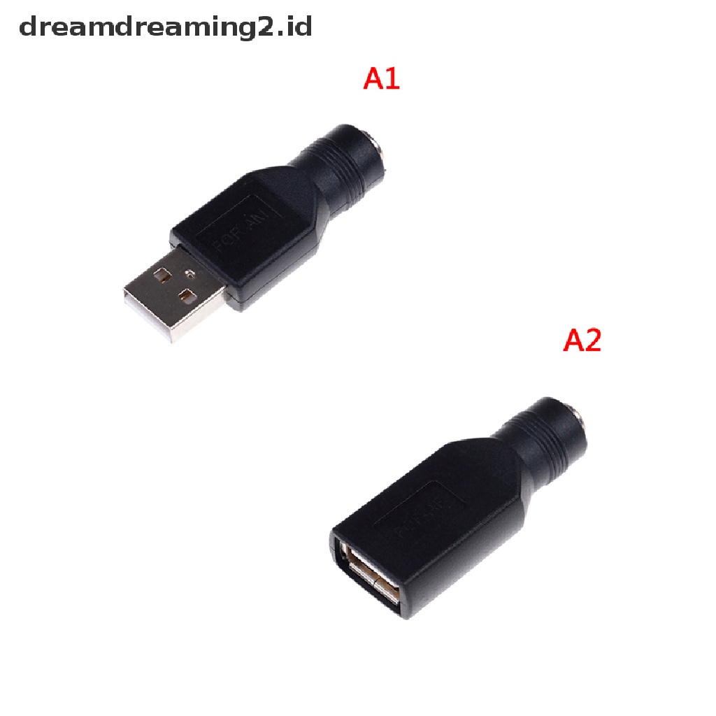 (hot) 5v 5.5x2.1mm dc usb 2.0 Konektor Adaptor laptop Ke usb Konverter male/female//