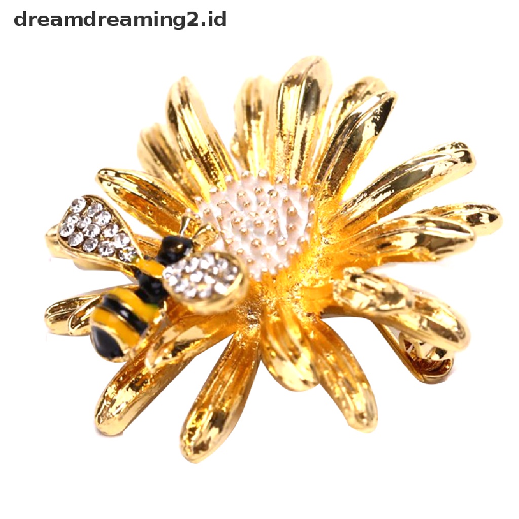 (hot) Fashion Daisy Honeybee Bros Pin Kerah Lencana Korsase Perhiasan Wanita Aksesoris   //