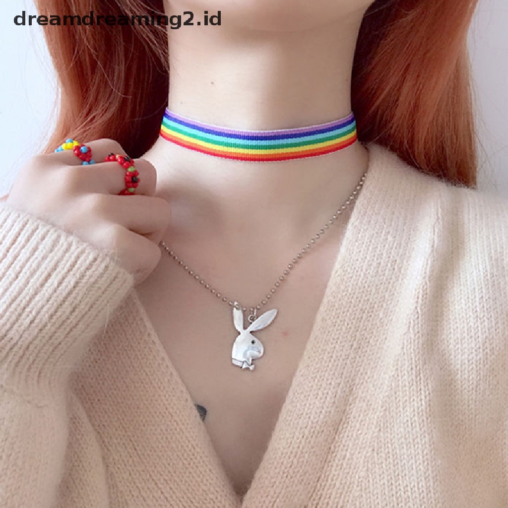 (hot) Gay Pride LGBT Rain Woman Kalung Choker Lesbian Bisexual Trans Perhiasan Hadiah//