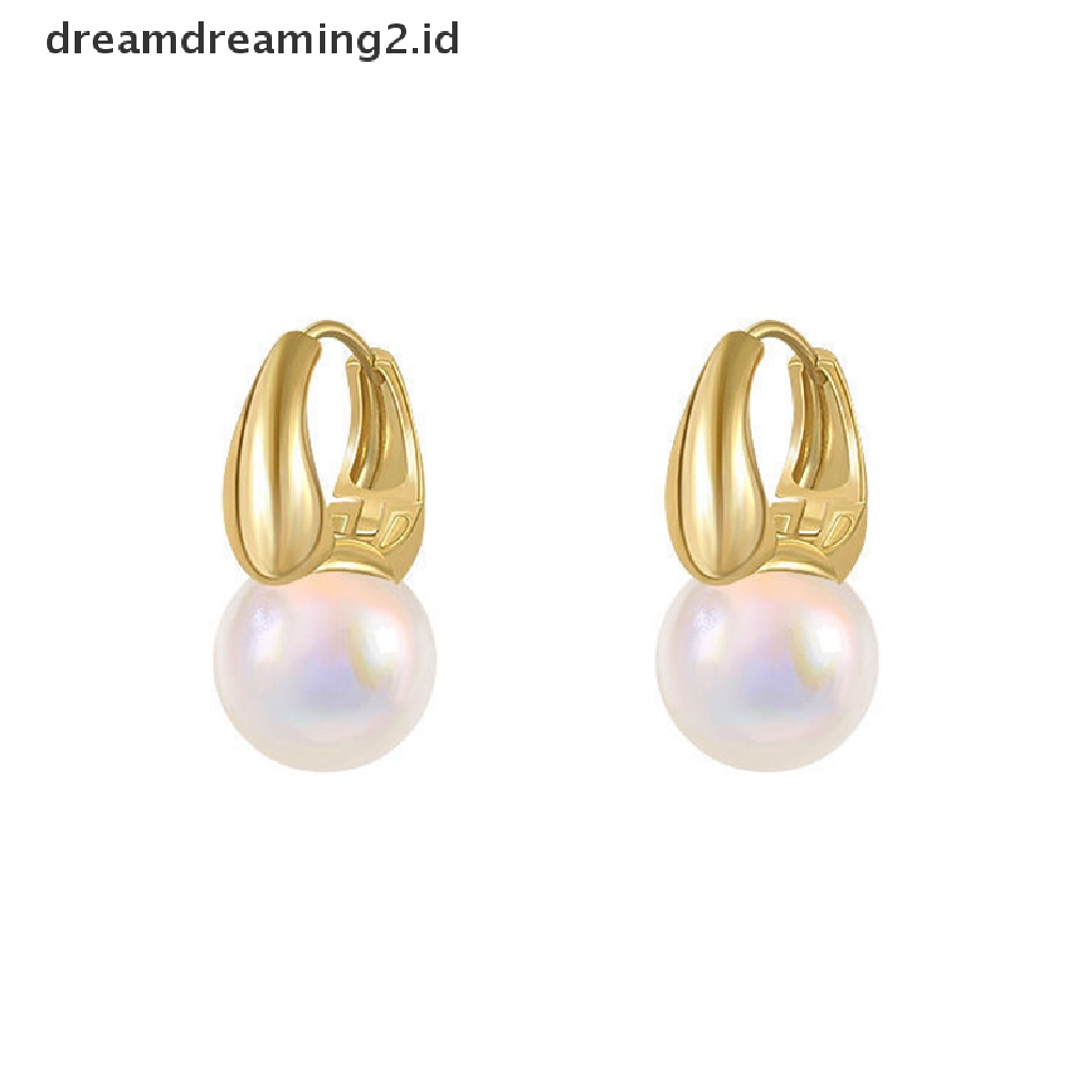 (hot) Fashion Wanita Manik-Manik Anting Mode Telinga Gesper Telinga Jepit Hoop Earrings Perhiasan//