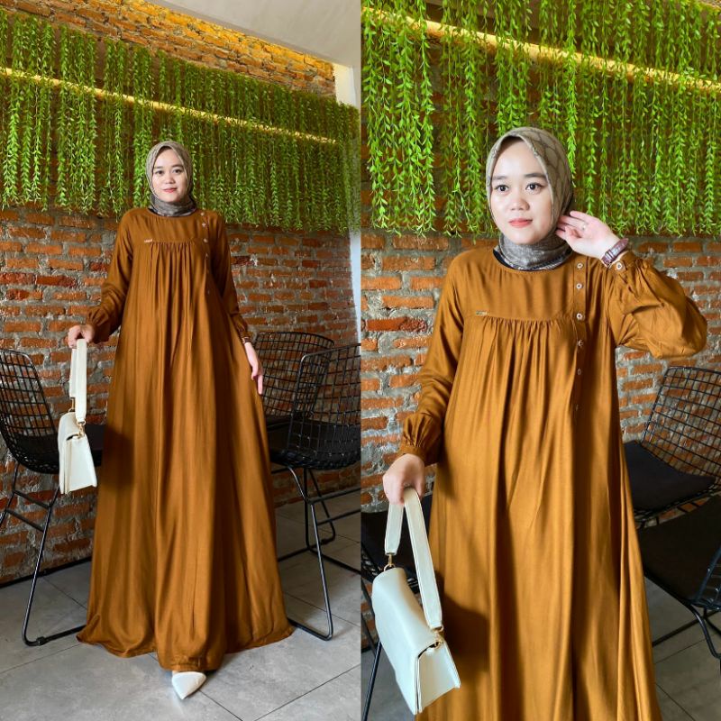 GAMIS PREMIUM RAYON TWILL UNIQLO TERBARU SORAYA DRESS RFILLY