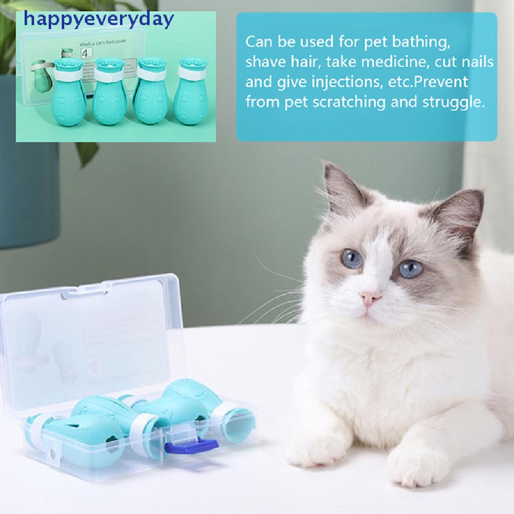 [happy] Penutup Cakar Kucing Anti-big Bath Washing Cat Claw Cover Potong Kuku Penutup Kaki [ID]