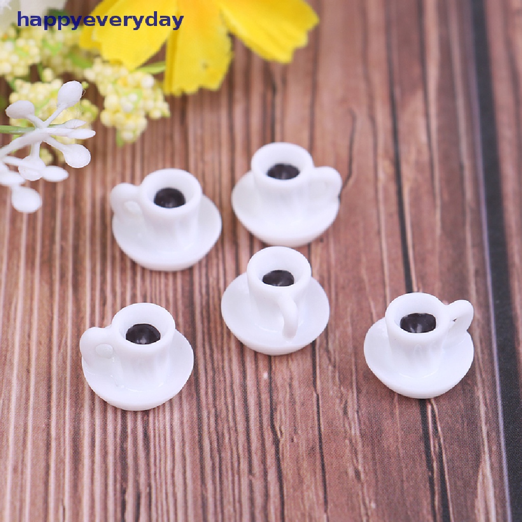 [happy] 5pcs Cangkir Kopi Rumah Boneka Mini Minuman Peralatan Makan Rumah decors Boneka Aksesoris [ID]