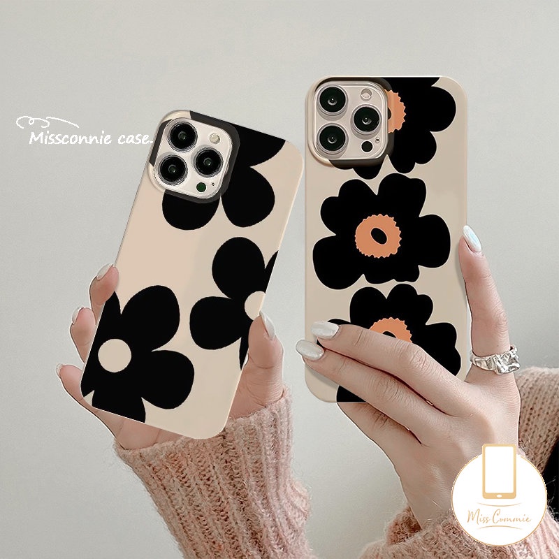 IPHONE Casing Ponsel Bunga Segar Putih Antik Antik Kompatibel Untuk Iphone11 14 13 12 Pro Max 7Plus XR X XS Max7 8 Plus SE 2020 Glossy Halus Shockproof Soft Cover