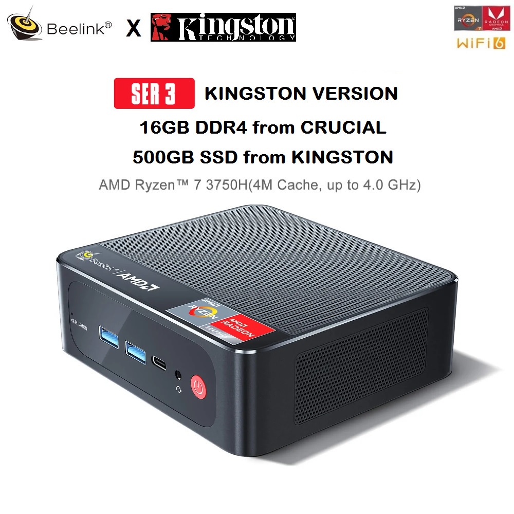AKN88 - BEELINK SER3 KINGSTON VERSION - AMD RYZEN 7 3750H MINI PC 16GB 500GB