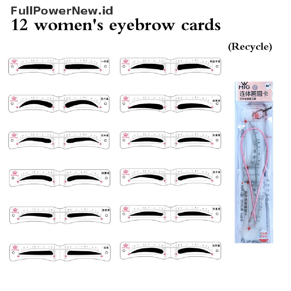 Power 12Pcs Portabel Satu Langkah Stempel Alis Shaping Kit Alat Makeup Definer Alis ID