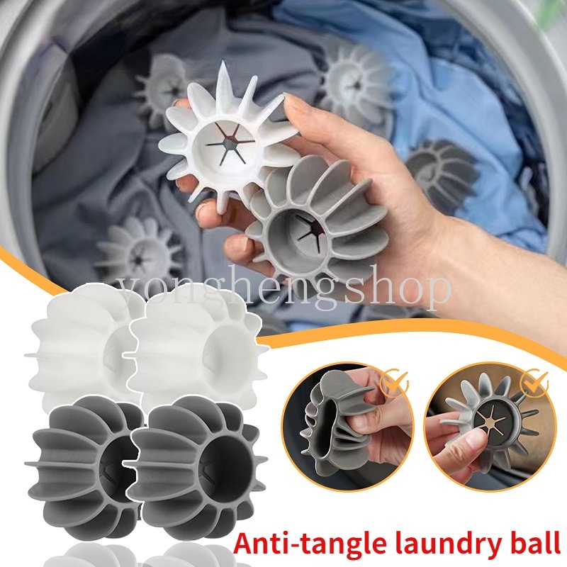 1/4pcs Reusable Silicone Laundry Ball Drum Mesin Cuci Pakaian Anti Berliku Bola Pencuci Anti Kusut Laundry Ball Aksesoris Kamar Mandi