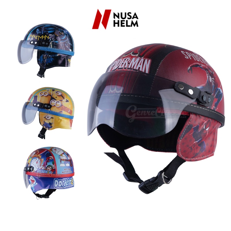 Helm Anak Laki Laki Usia 1 2 3 4 Tahun Retro Junior Karakter Ringan Motif Lucu