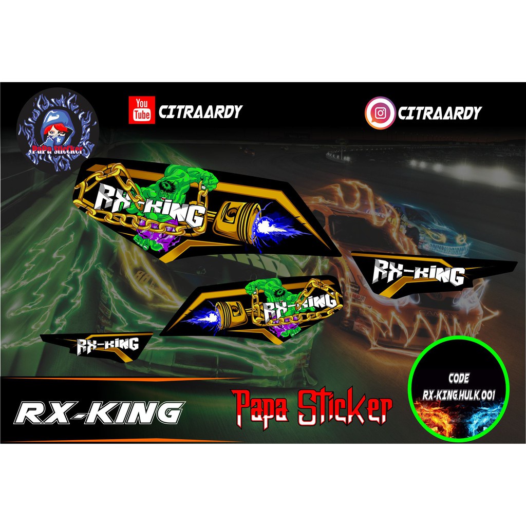 Striping RX KING - Sticker Striping Variasi list Yamaha RX KING CODE gold hulk