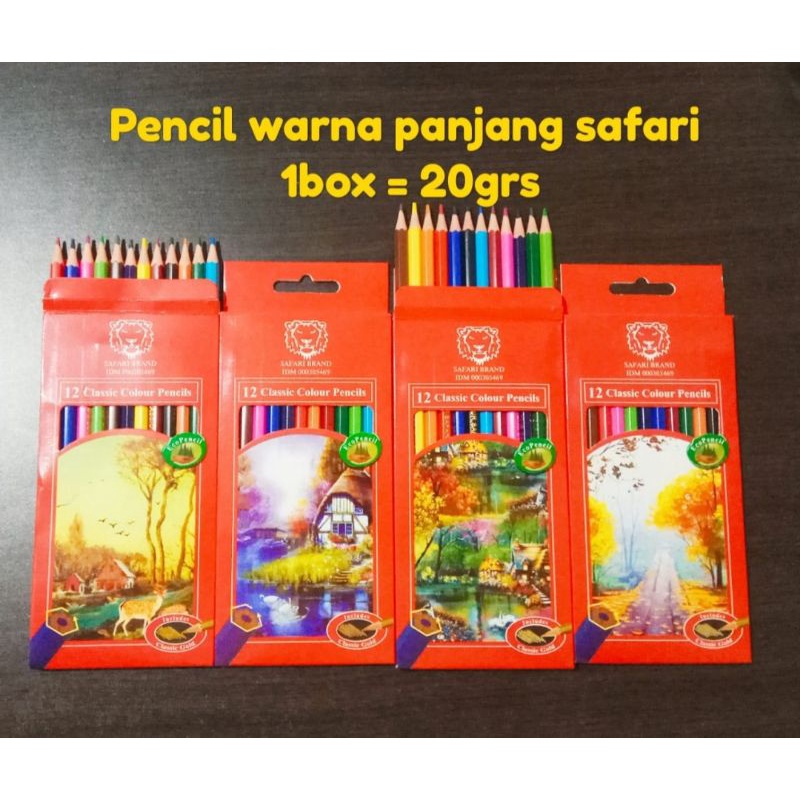 PENSIL WARNA SAFARI ISI 12 WARNA PANJANG (1PACK) │ SAFARI COLORED PENCILS 12W