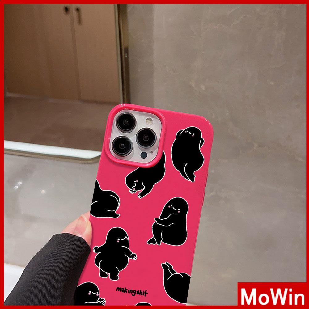 For iPhone 14 Pro Max iPhone Case Pink Glossy TPU Soft Case Shockproof Protection Camera Cute Cartoon Compatible with iPhone 13 Pro max 12 Pro Max 11 xr xs max 7Plus 8Plus