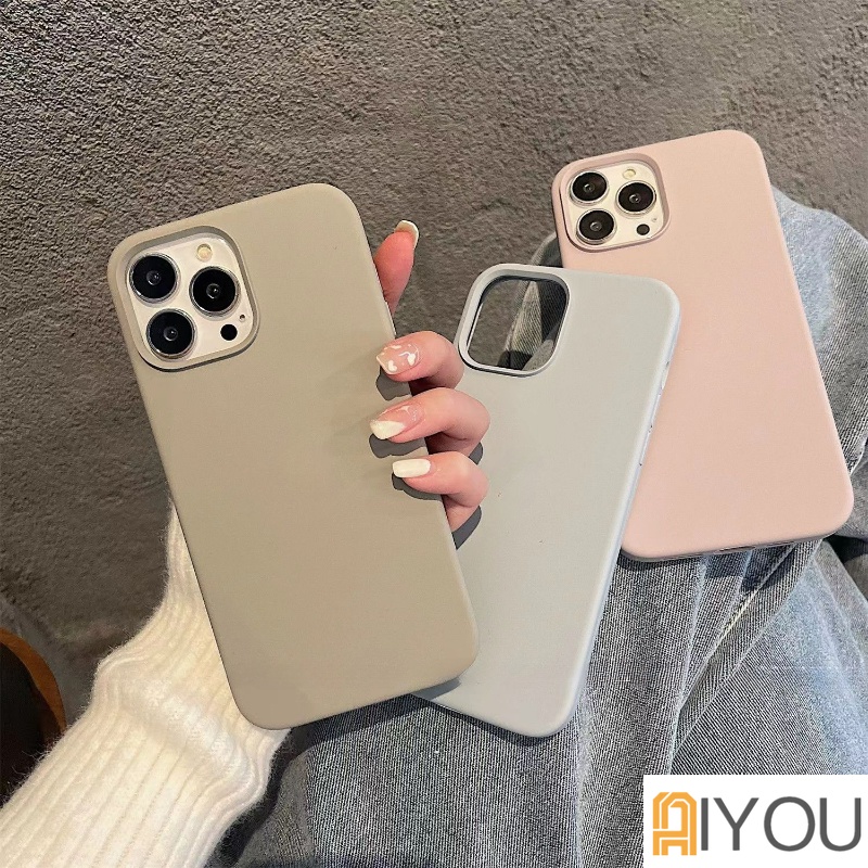 IPHONE Case logo Silikon Cair Untuk Iphone13 14 11 12 Pro Max Original Soft Cover Tritone Untuk Iphone12Mini X XR Xs8 7 6 SE 2020Cases