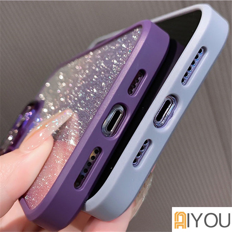 Luxury Armor Glitter Diamond Transparan Glitter Hard Case Untuk iPhone 14 Pro Max13 12 11 Plating Penutup Perlindungan Lensa Kamera