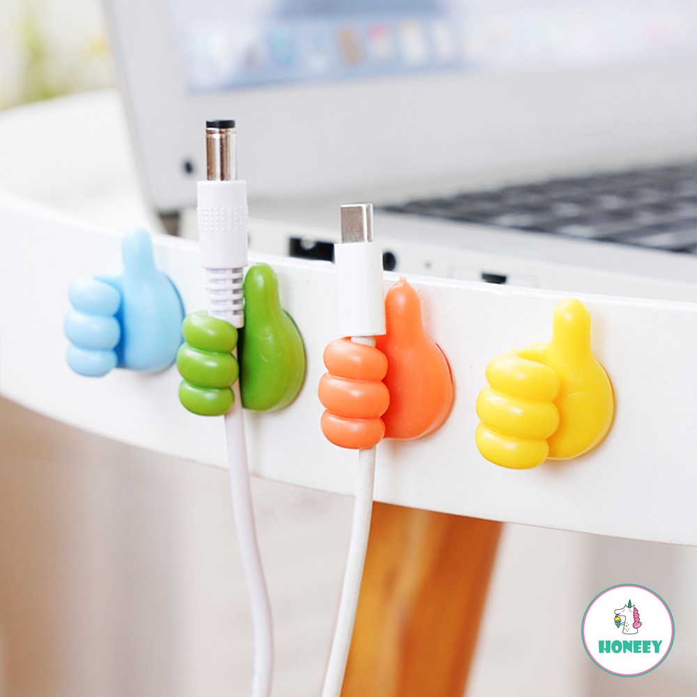 Klip Holder Organizer Kabel Multifungsi Kait Jempol Kawat Kait Dinding Gantungan Penyimpanan Tempat Kabel Earphone Mouse Mobil Rumah