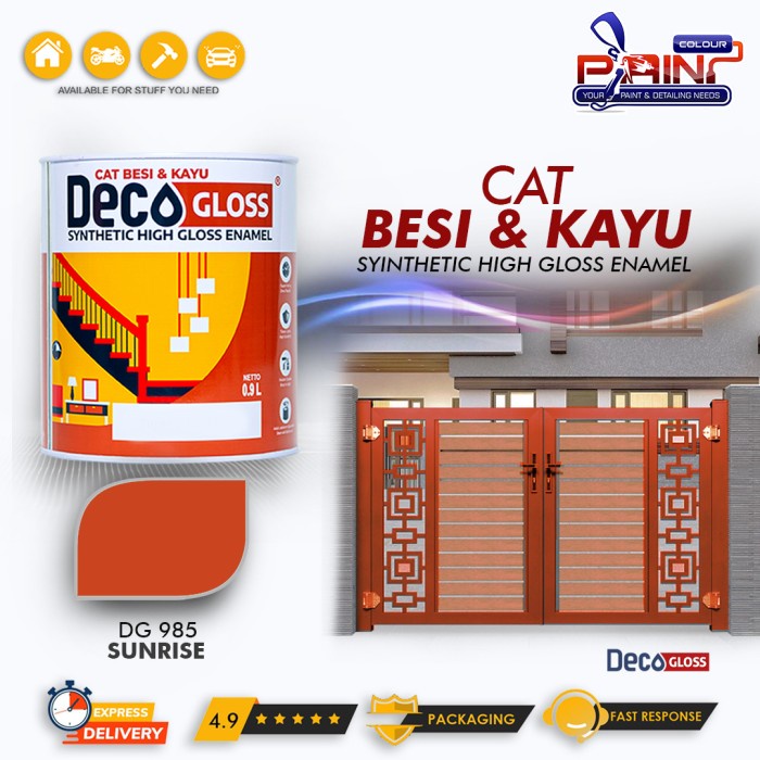 Cat Besi dan kayu DECOGLOSS Synthetic High Gloss SUNRISE 0.9L
