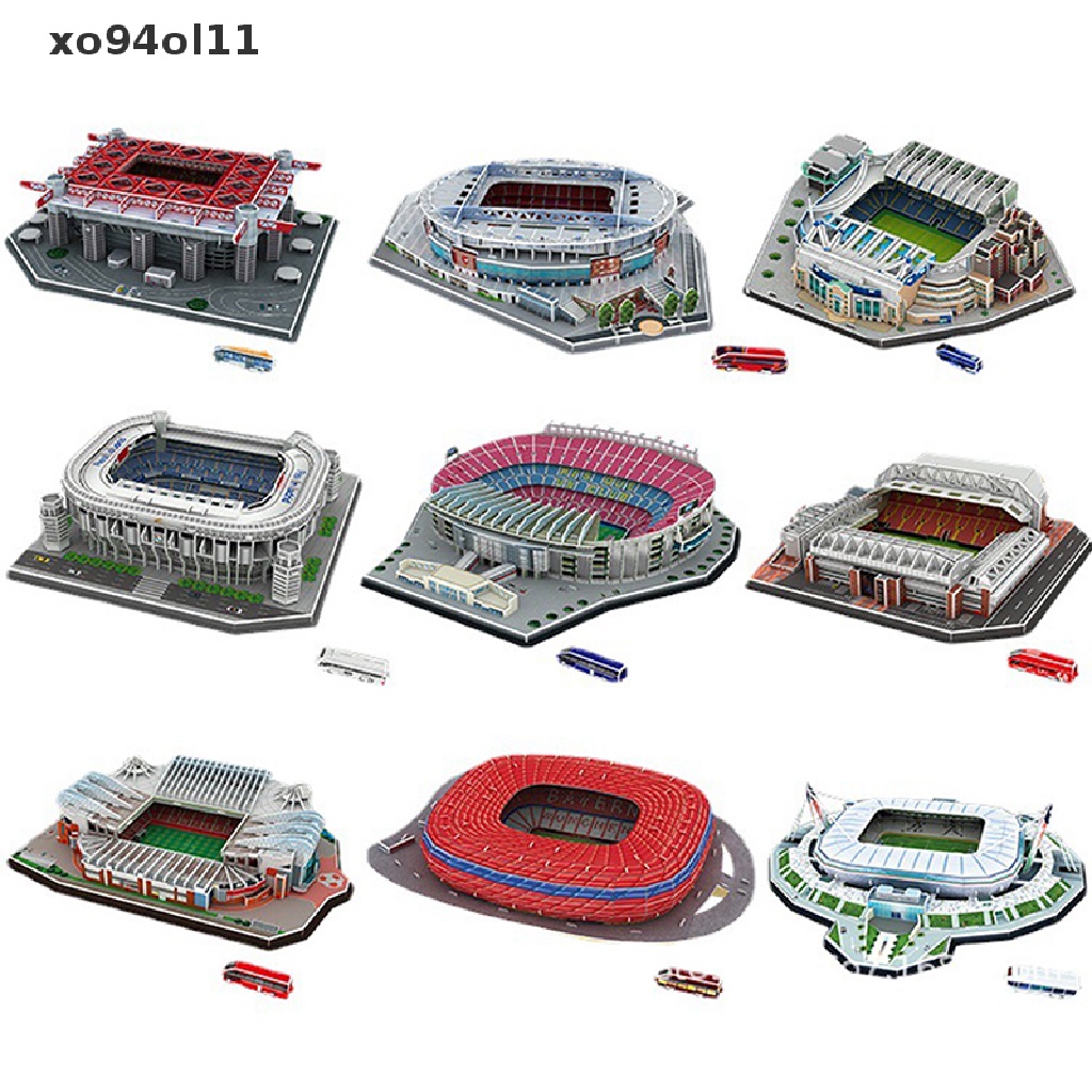 Xo Classic Jig DIY 3D Puzzle Stadion Sepak Bola Dunia Rakitan Model Bangunan OL