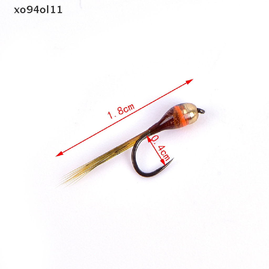 Xo 6PCS Kepala Tembaga Nymph Beadheads Fly Trout Greyling Trout Memancing Quick Sink Fly OL