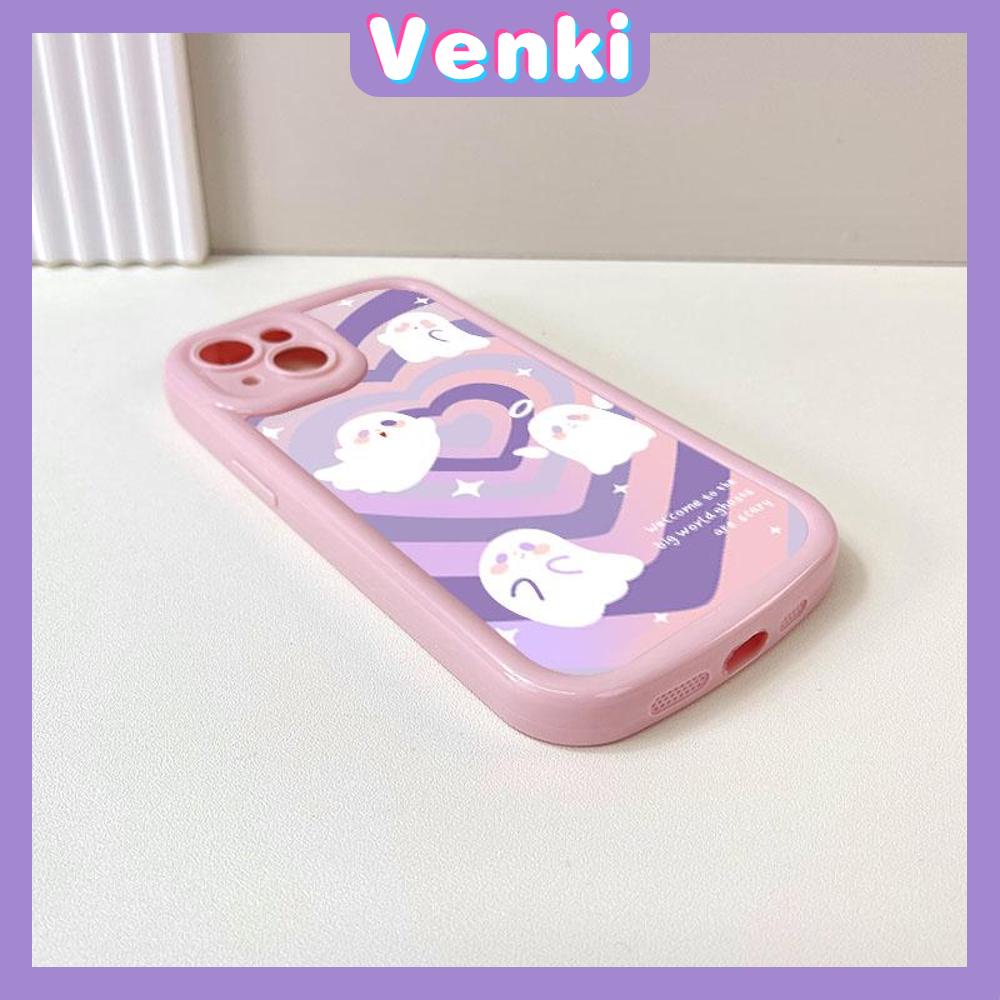 Case for iPhone 11 Soft TPU Glossy Round Edges Case Cute Cartoon Ghost and Heart Camera Protection Shockproof For iPhone 14 13 12 11 Pro Max 7 8 Plus X XR