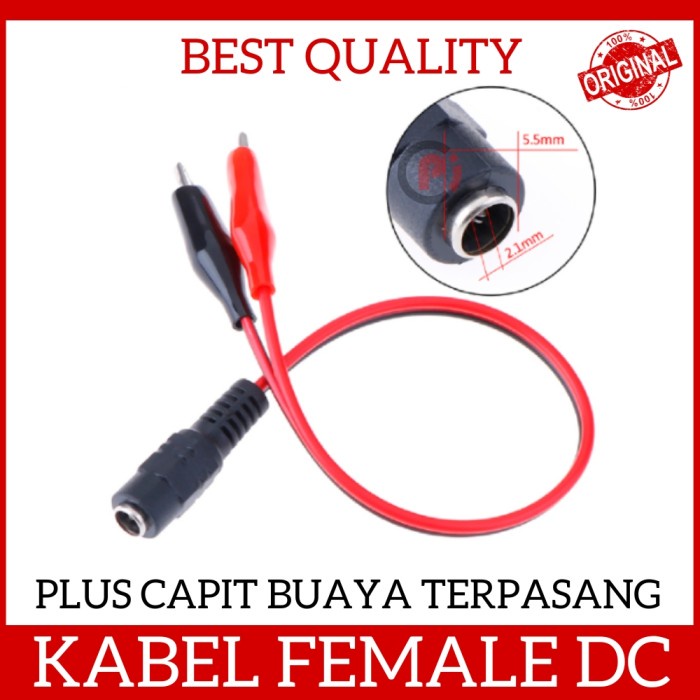 Kabel Famale Betina DC Plus Capit Buaya Breakout 5.5 x 2.1mm Pin Out