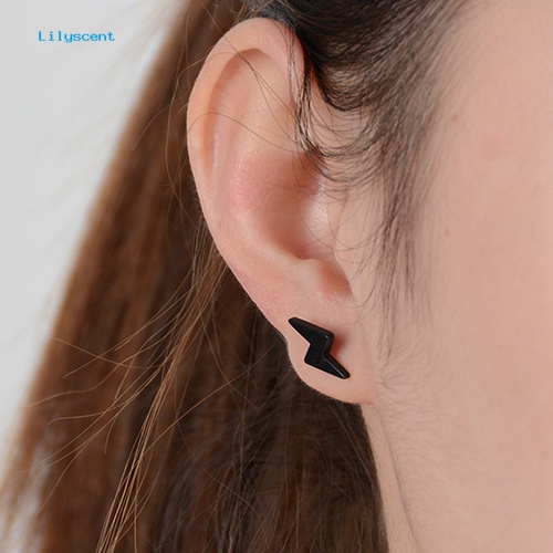 Lilyscent Anting Petir Mini Punk Pria Wanita Mode Alloy Ear Studs Hadiah Pesta