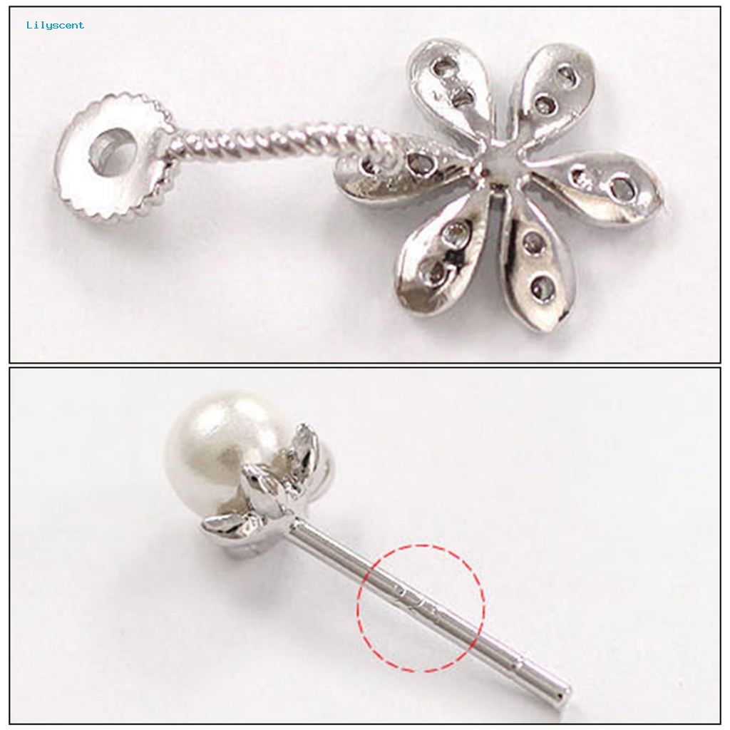 Anting Stud Bentuk Bunga Lilyscent Untuk Travel Flower Faux Pearl Stud Earrings Indah