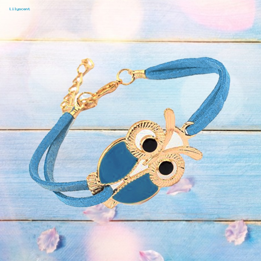 Lilyscent Owl Pendant Bangle Untuk Pub Gelang Cuff Lucu Tahan Lama
