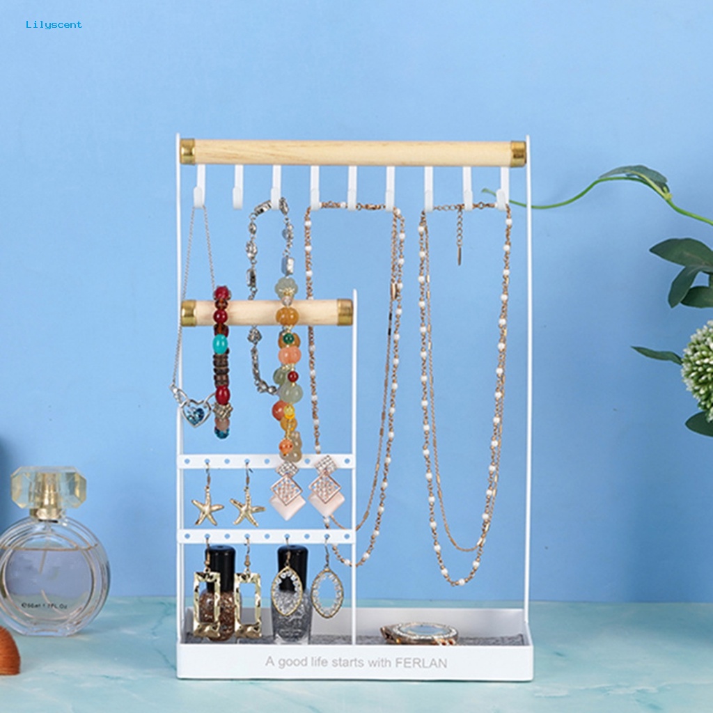 Lilyscent Tahan Aus Rak Display Perhiasan Perlengkapan Rumah Aksesoris Rambut Kalung Anting Organizer Rack Heavy Duty