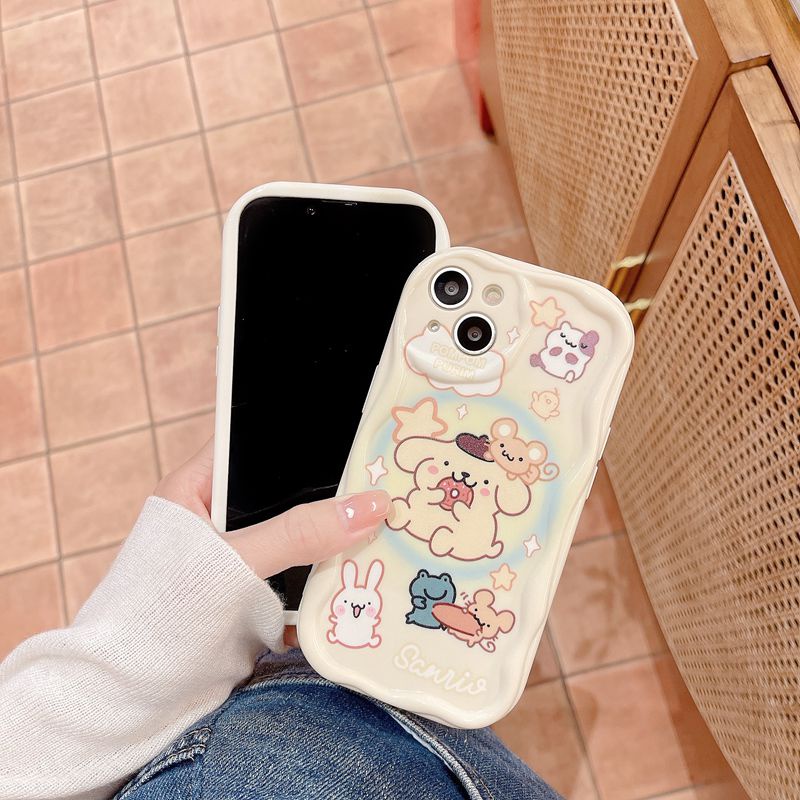 Cream Edge Cinnamoroll Girl Woman Soft Case HP iP iPhone 6 6S 7 8 14 + Plus SE 2020 X XS XR Max 11 12 13 Pro Max FTD Wave Casing Apple